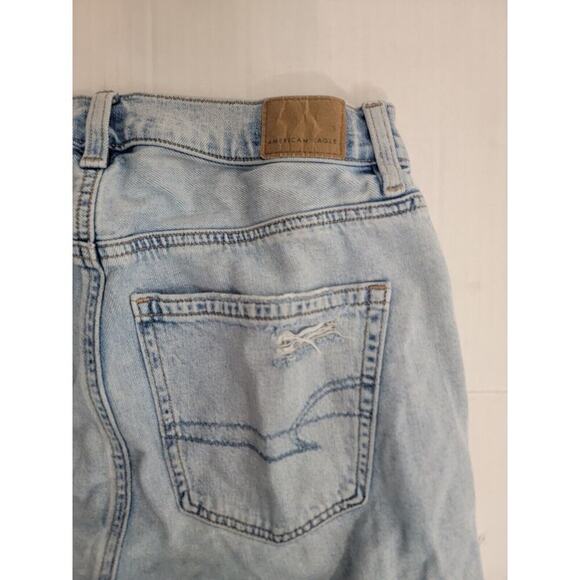 AMERICAN EAGLE Baggy Jeans Womens Sz 2 High Rise Distressed Destroy Straight - Picture 11 of 11